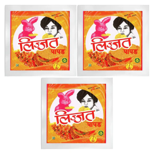 Lijjat Papad / Papadum - Punjabi Masala (Bundle 3 x 200g)