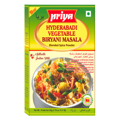 Priya Hyderabadi Vegetable Biryani Masala (50g) - Sale Item [BBD: 3 April 2026]