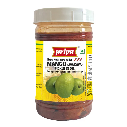 Priya Mango Pickle (Extra Hot) Without Garlic - PET JAR (300g)
